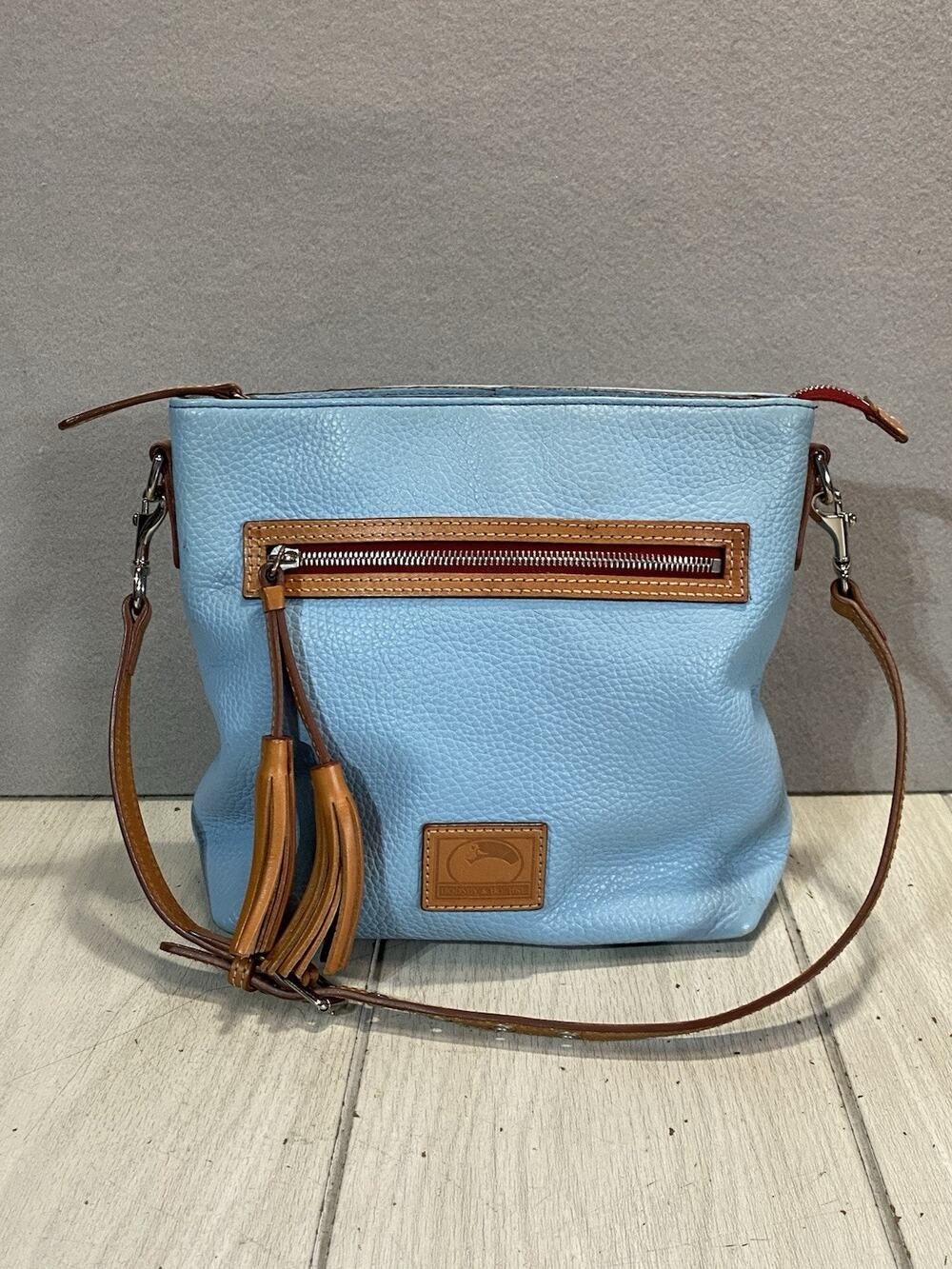 Dooney & Bourke Pebble Grain Handbag Purse Blue Genuine Leather